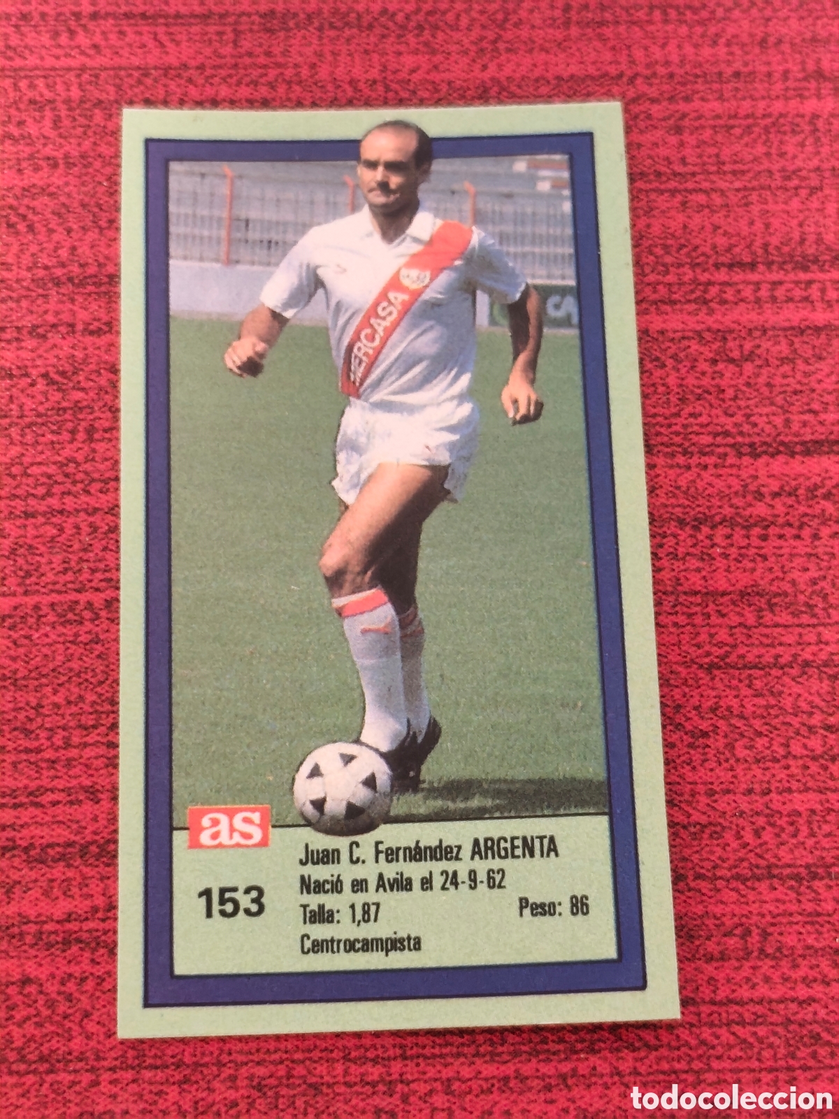 Cromos de f&uacute;tbol: 153 ARGENTA RAYO VALLECANO ASES DE LA LIGA 1989 1990 DIARIO AS