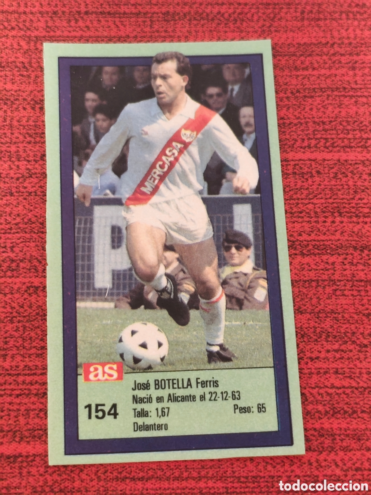 Cromos de f&uacute;tbol: 154 BOTELLA RAYO VALLECANO ASES DE LA LIGA 1989 1990 DIARIO AS