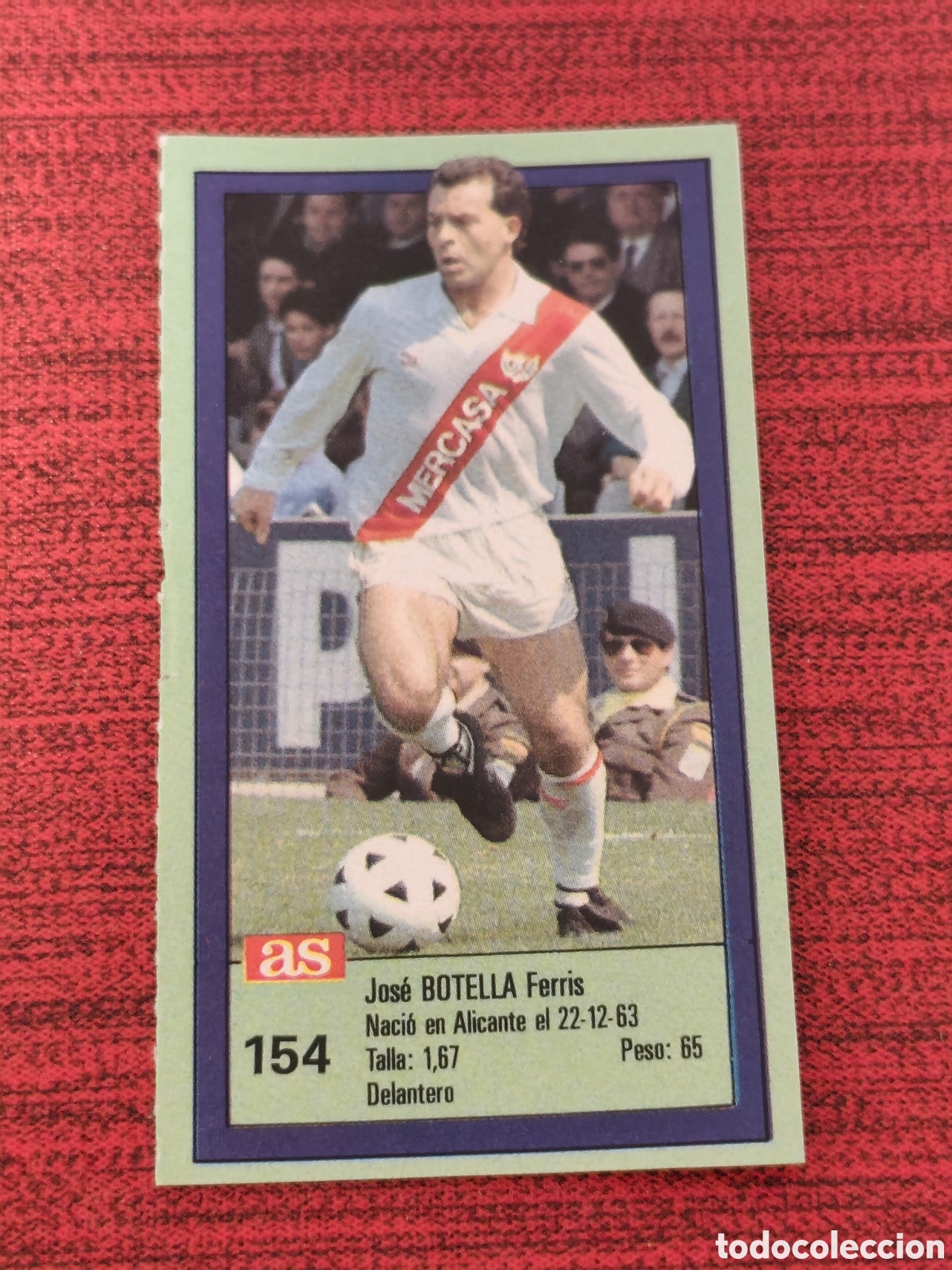 Cromos de f&uacute;tbol: 154 BOTELLA RAYO VALLECANO ASES DE LA LIGA 1989 1990 DIARIO AS