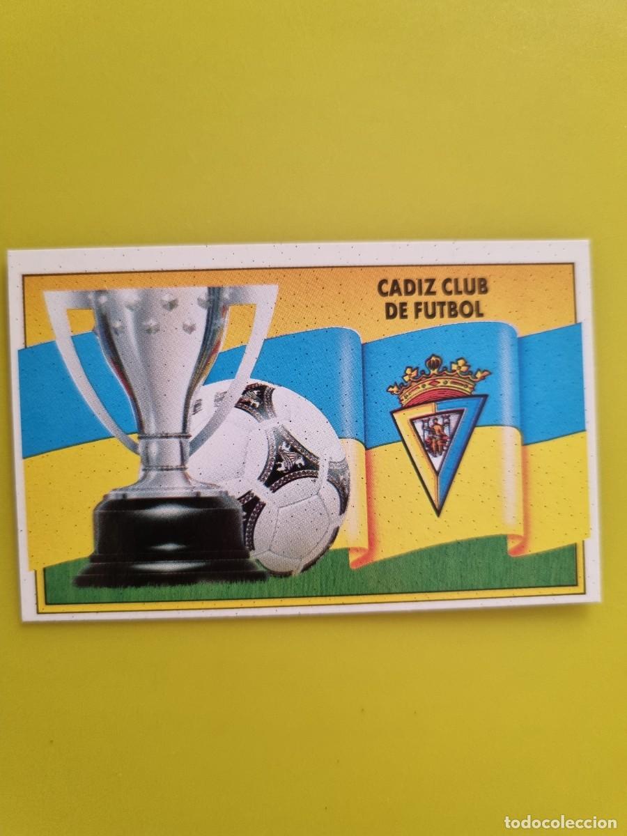 Fu&szlig;ball-Sticker: CROMO LIGA ESTE 90 91 1990 1991 NUNCA PEGADO SIN PEGAR ESCUDO Y BANDERA CADIZ CF AR1026