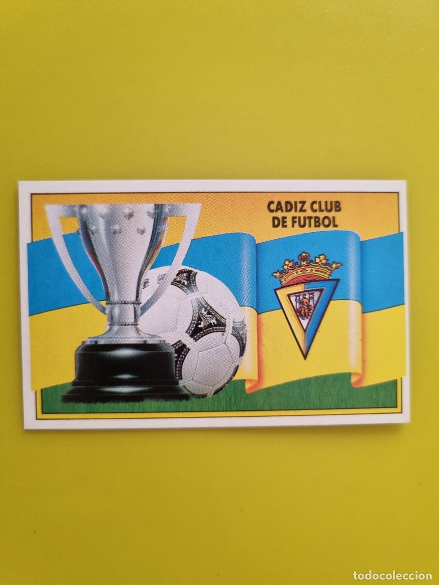 Fu&szlig;ball-Sticker: CROMO LIGA ESTE 90 91 1990 1991 NUNCA PEGADO SIN PEGAR ESCUDO Y BANDERA CADIZ CF AR1026