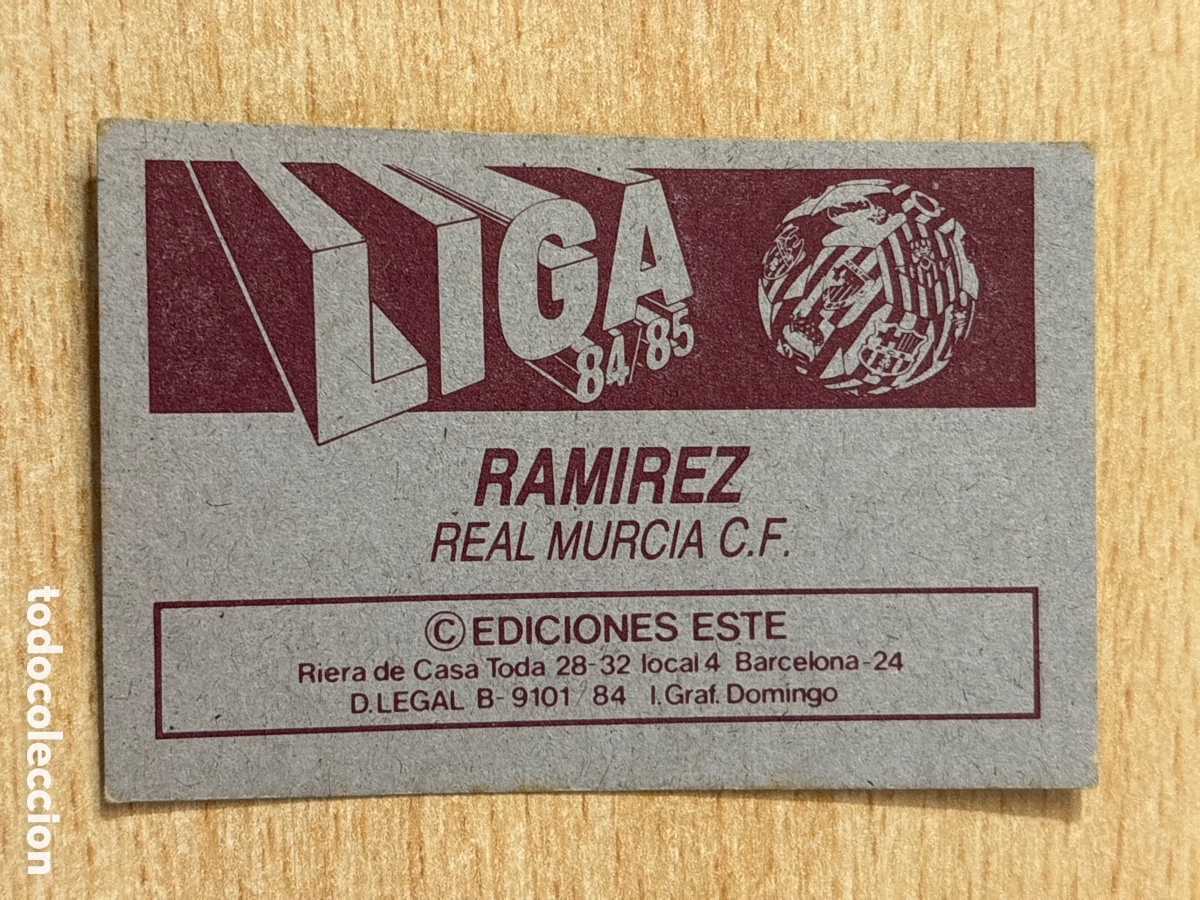 Cromos de f&uacute;tbol: Ram&iacute;rez Real Murcia CF Ed. Este 84-85 sin pegar - Foto 2