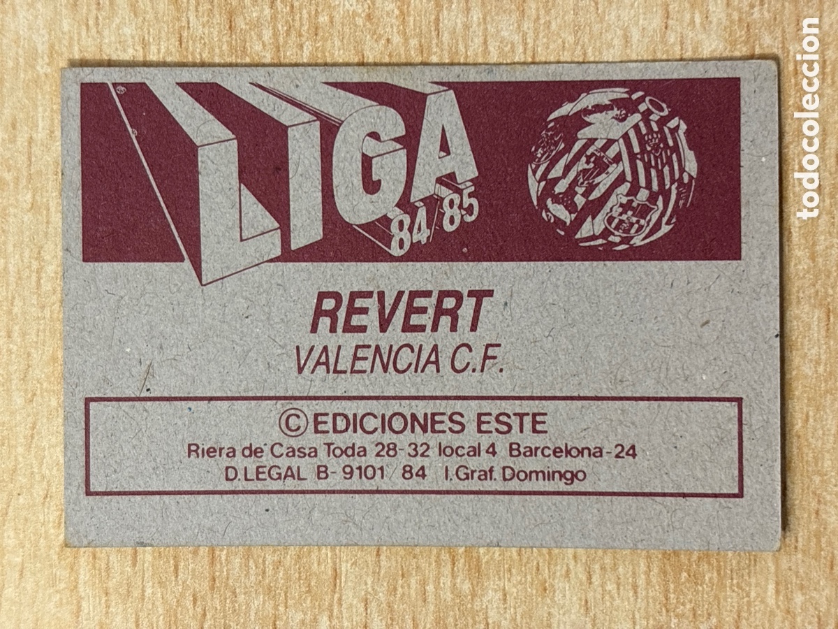 Cromos de f&uacute;tbol: Revert Valencia CF Ed. Este 84-85 sin pegar - Foto 2