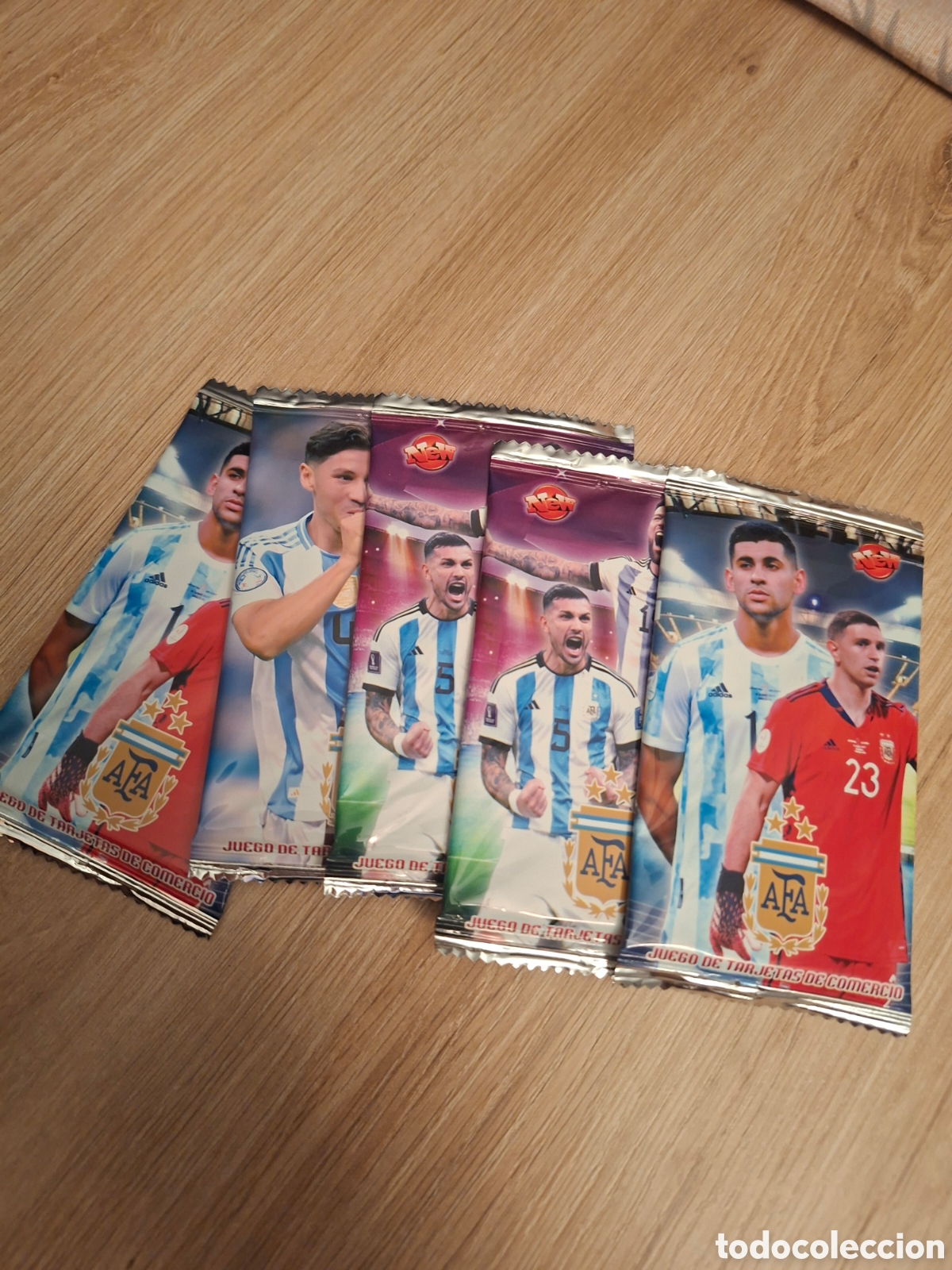 Cromos de f&uacute;tbol: Sobres sin abrir Argentina 5 sobres, 1&euro; cada sobre