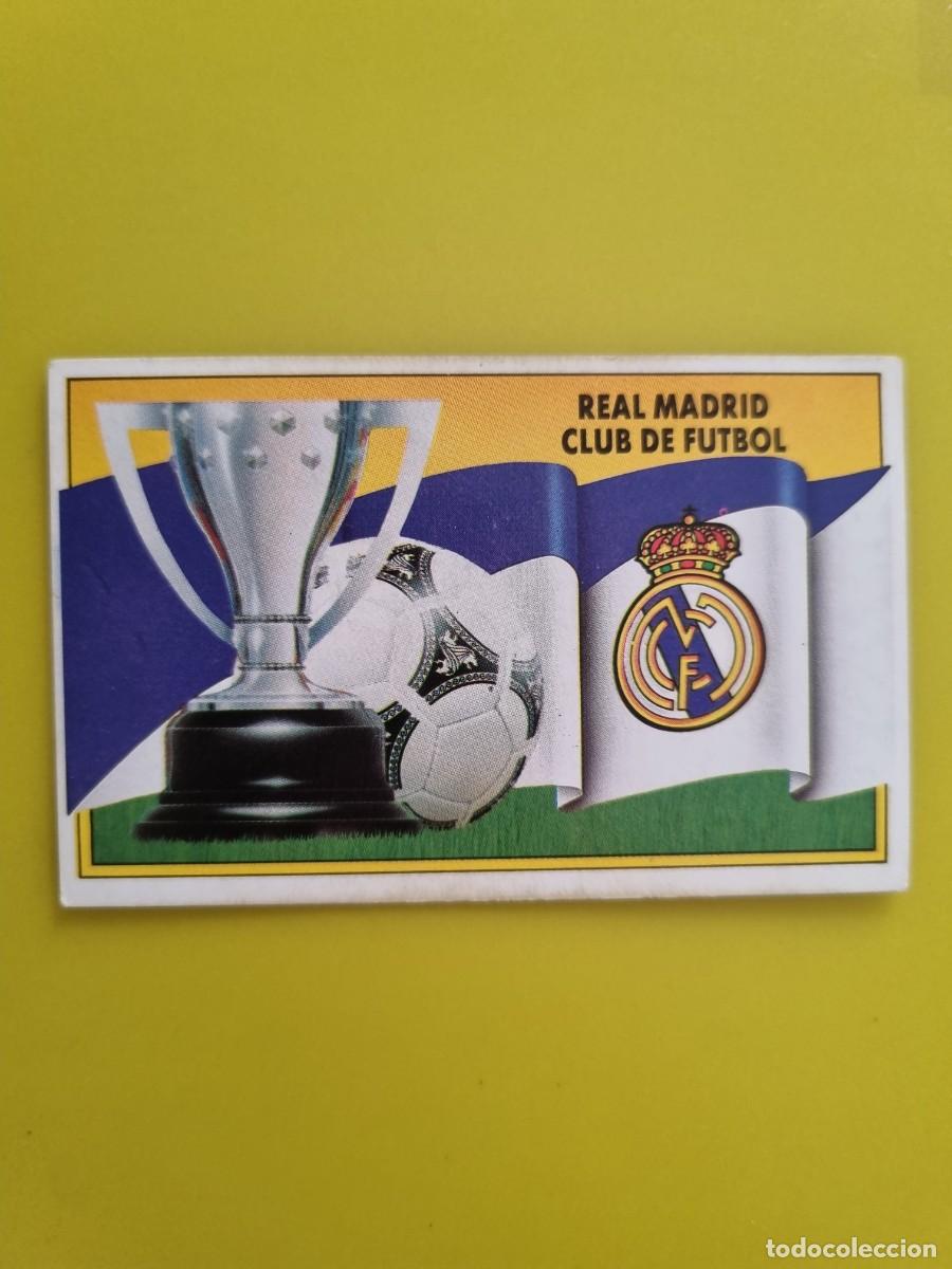 Cromos de f&uacute;tbol: CROMO LIGA ESTE 90 91 1990 1991 NUNCA PEGADO SIN PEGAR ESCUDO Y BANDERA REAL MADRID AR1026