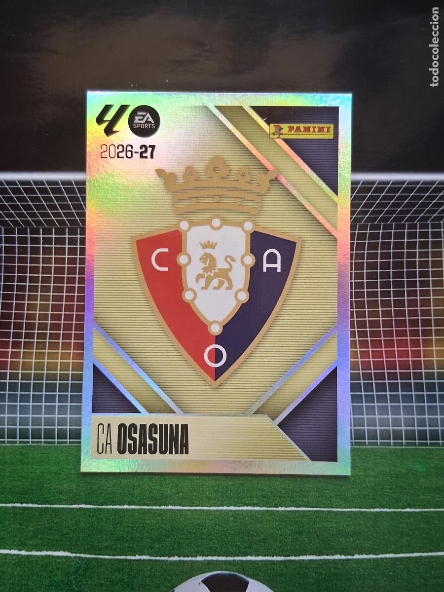 Cromos de f&uacute;tbol: 1 ESCUDO OSASUNA CROMOS EDICIONES ESTE LIGA FUTBOL PANINI 2026 2027 26 27