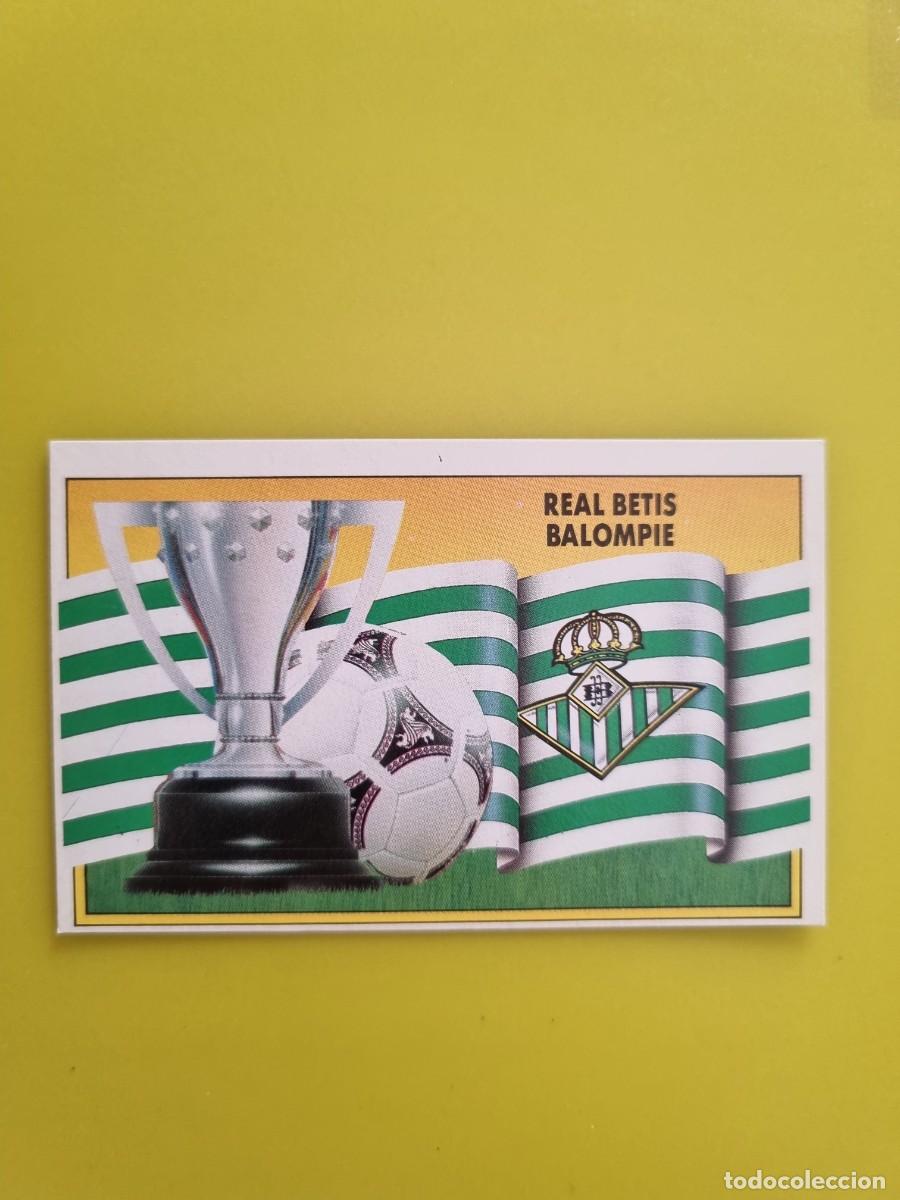 Cromos de f&uacute;tbol: CROMO LIGA ESTE 90 91 1990 1991 NUNCA PEGADO SIN PEGAR ESCUDO Y BANDERA REAL BETIS AR1026