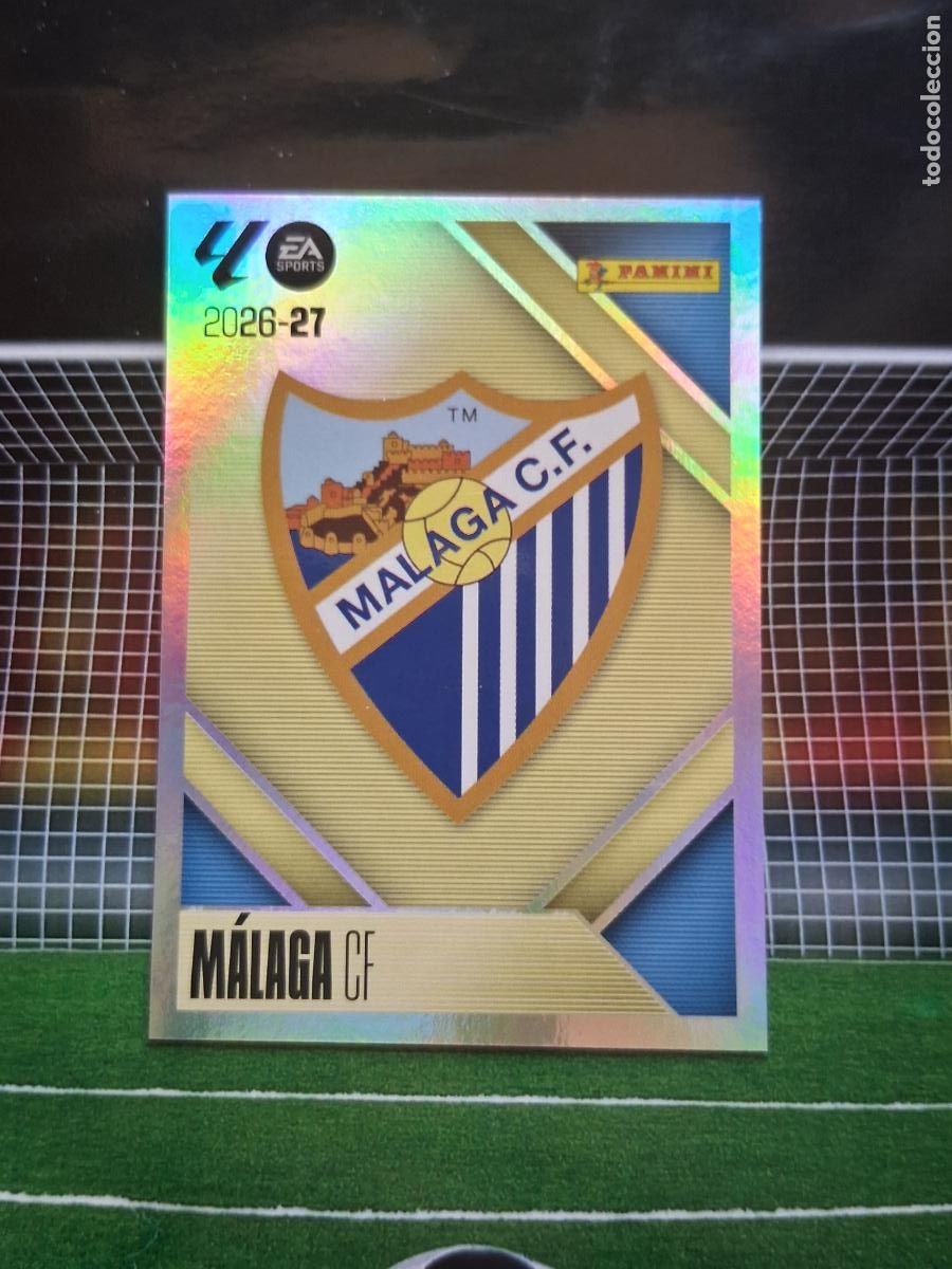 Cromos de f&uacute;tbol: 1 ESCUDO MALAGA CROMOS EDICIONES ESTE LIGA FUTBOL PANINI 2026 2027 26 27