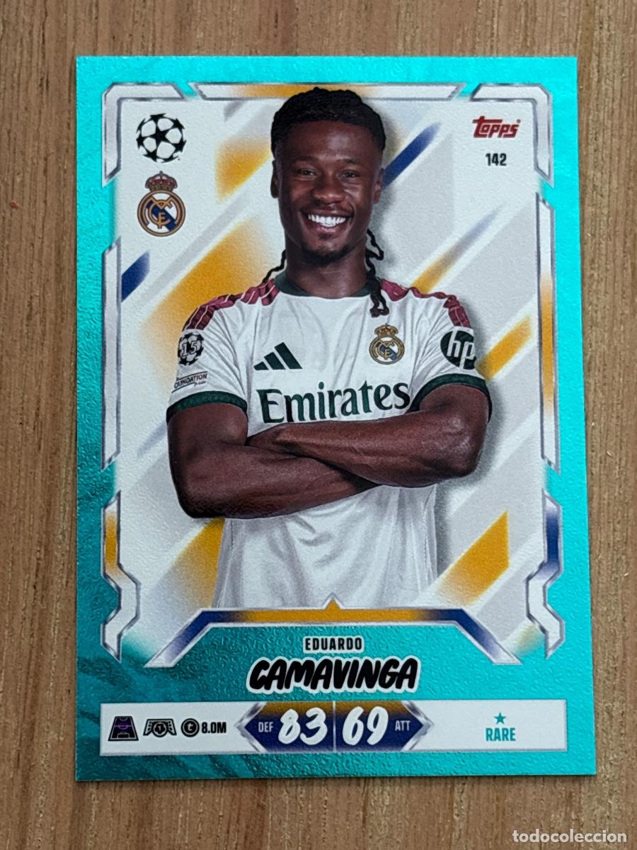 Cromos de f&uacute;tbol: 20 ANIVERSARIO MATCH ATTAX 26-27 2026-27 TOPPS N 142 EDUARDO CAMAVINGA MADRID PARALELA AZUL