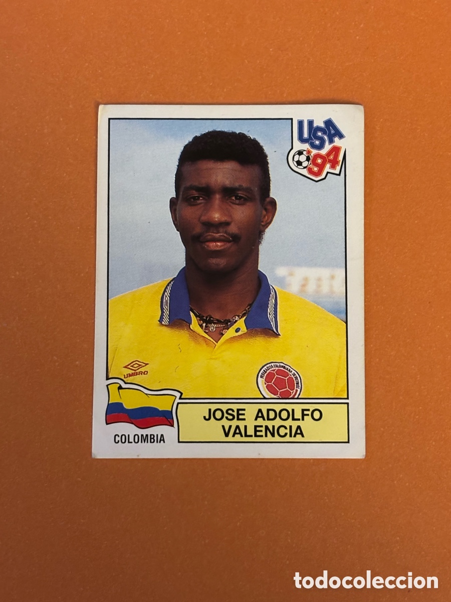 Cromos de f&uacute;tbol: 66 Jos&eacute; Adolfo Valencia (Colombia) Mundial USA 94 PANINI. Nunca pegado