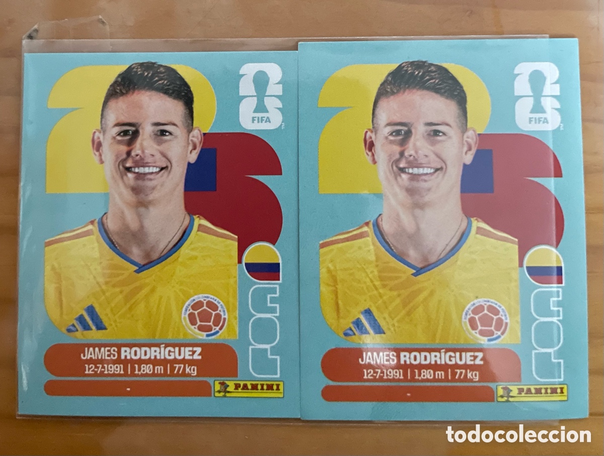 Cromos de f&uacute;tbol: JAMES RODR&Iacute;GUEZ COL 14 &ndash; PANINI MUNDIAL 2026 &ndash; ERROR DE CORTE SUPERIOR