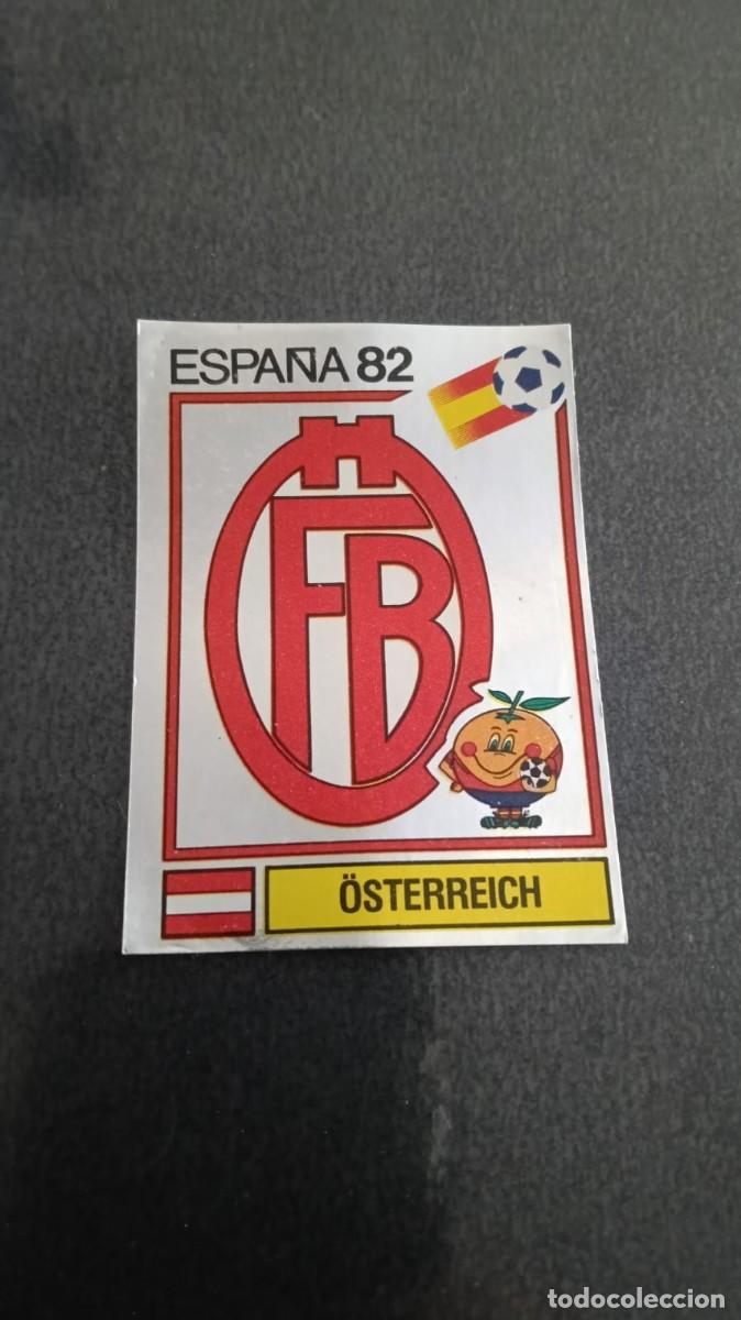 Cromos de f&uacute;tbol: Panini Mundila Espa&ntilde;a 82 Escudo Austria 128 Despegado