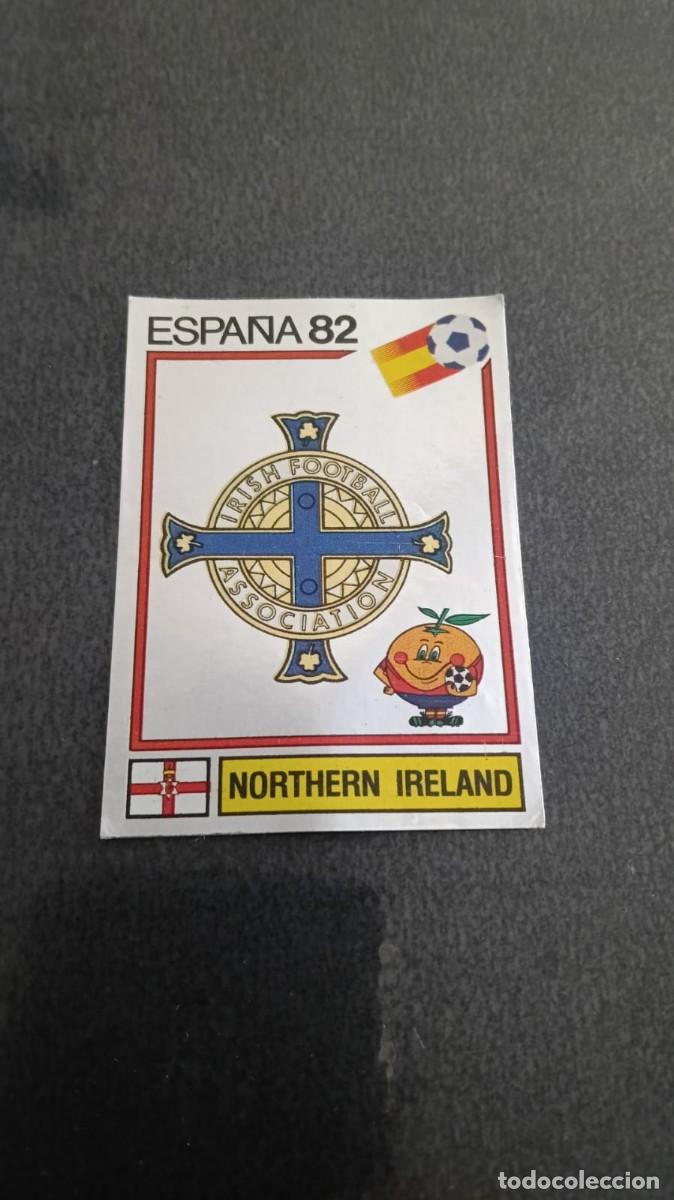 Cromos de f&uacute;tbol: Panini Mundila Espa&ntilde;a 82 Escudo Irlanda del Norte 328 Despegado