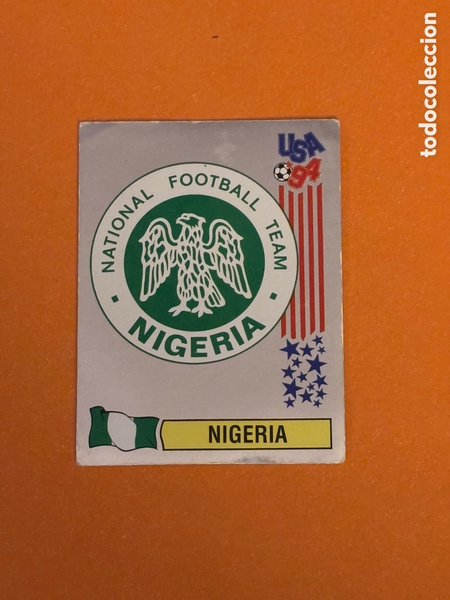 Cromos de f&uacute;tbol: ESCUDO SELECCION NIGERIA 235 MUNDIAL USA 1994 94 PANINI NUNCA PEGADO SIN PEGAR