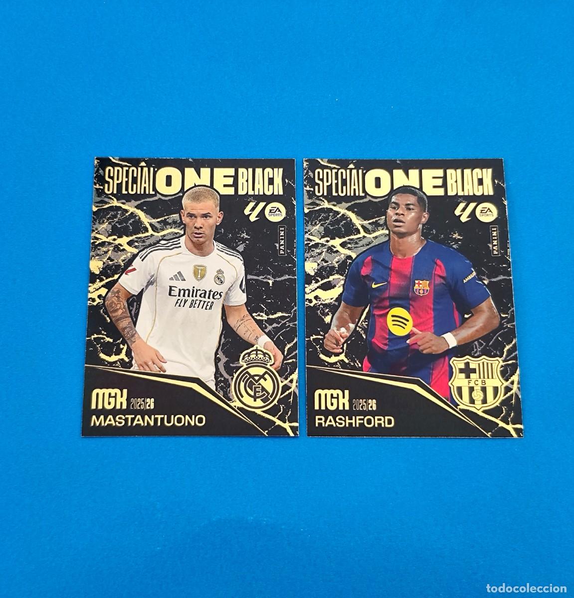 Football Stickers: Megacracks 2025 2026 / 25 26 Special One Black Mastantuono Real Madrid - Rashford Barcelona