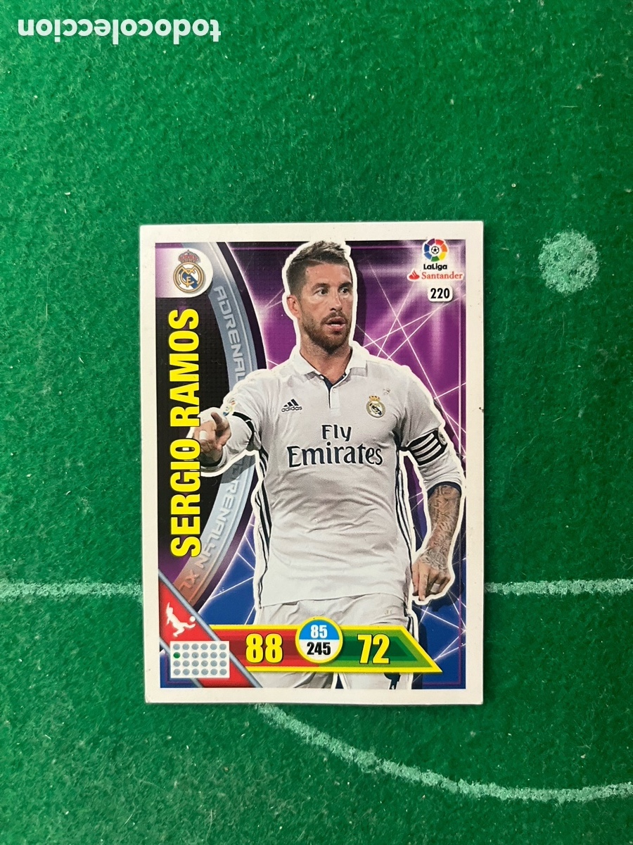 Cromos de f&uacute;tbol: 220 SERGIO RAMOS REAL MADRID ADRENALYN 2016 2017 PANINI