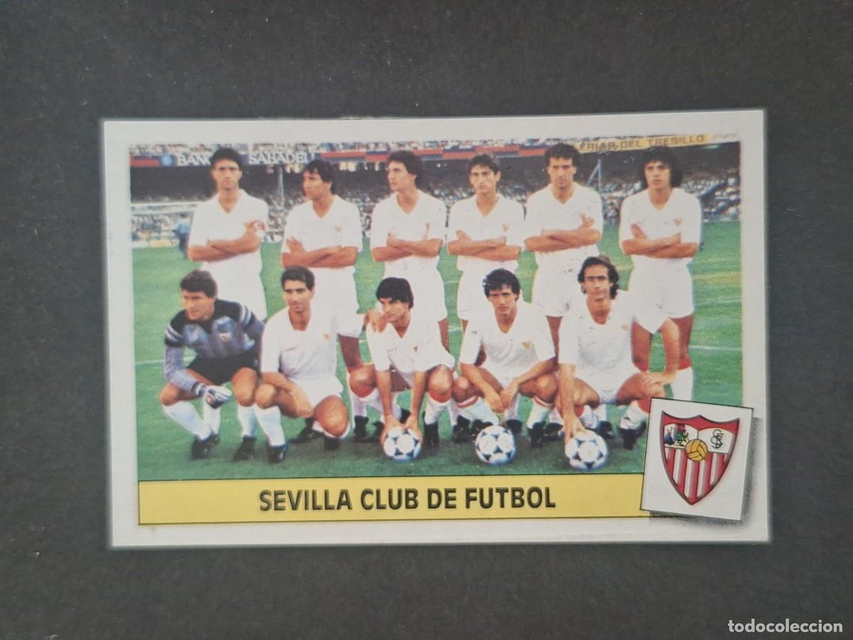 Figurine di Calcio: L5 ALINEACION EQUIPO SEVILLA C. F. LIGA ESTE 1986 1987 86 87 DESPEGADO RECUPERADO