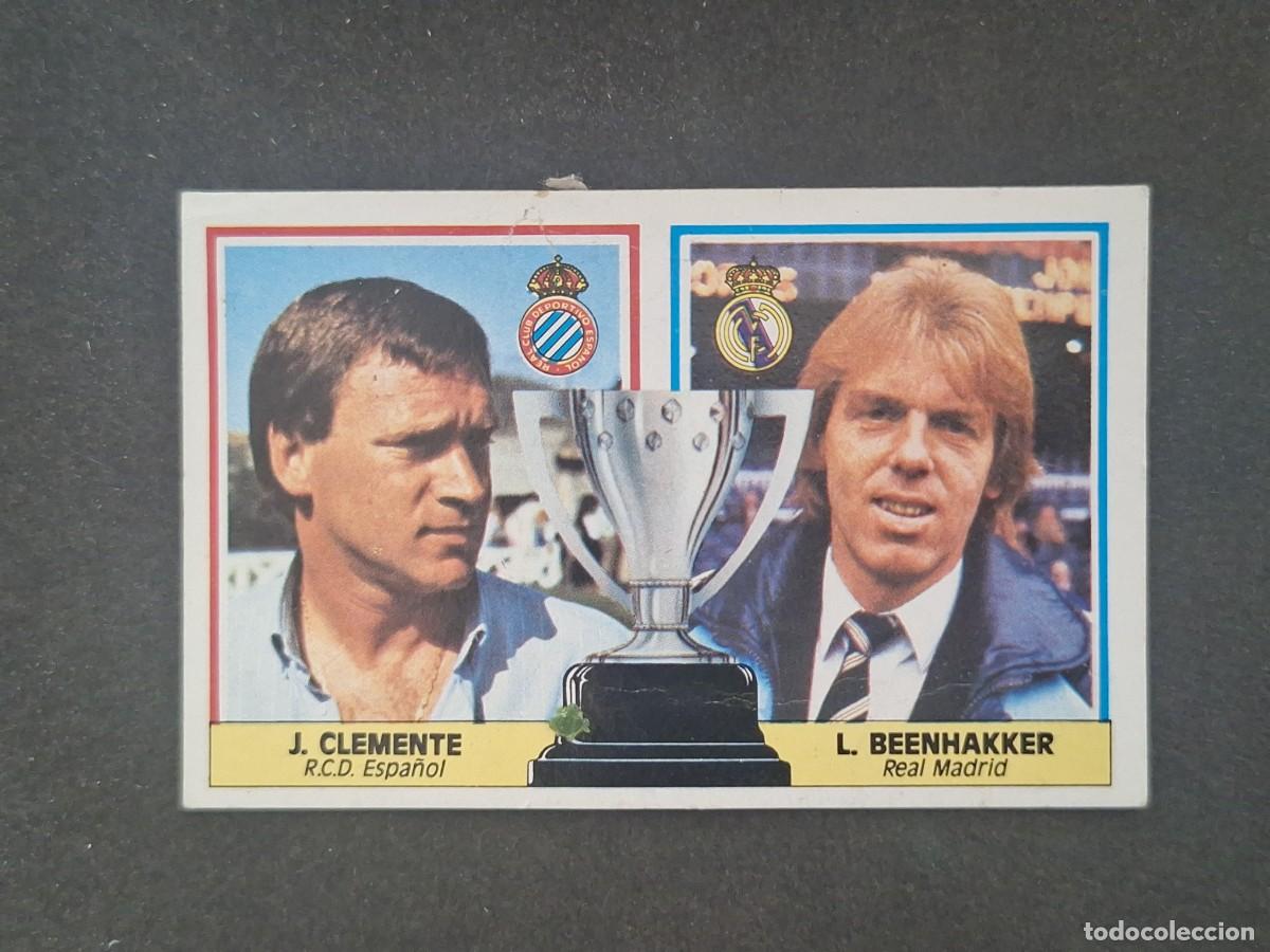 Cromos de f&uacute;tbol: L5 J. CLEMENTE - L. BEENHAKKER ENTRENADOR LIGA ESTE 1986 1987 86 87 DESPEGADO RECUPERADO
