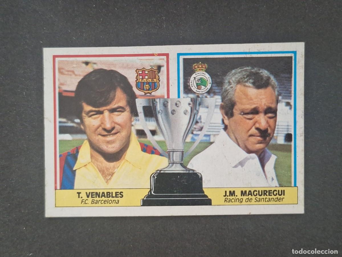 Cromos de f&uacute;tbol: L5 T. VENABLES - J. M. MAGUREGUI ENTRENADOR LIGA ESTE 1986 1987 86 87 DESPEGADO RECUPERADO