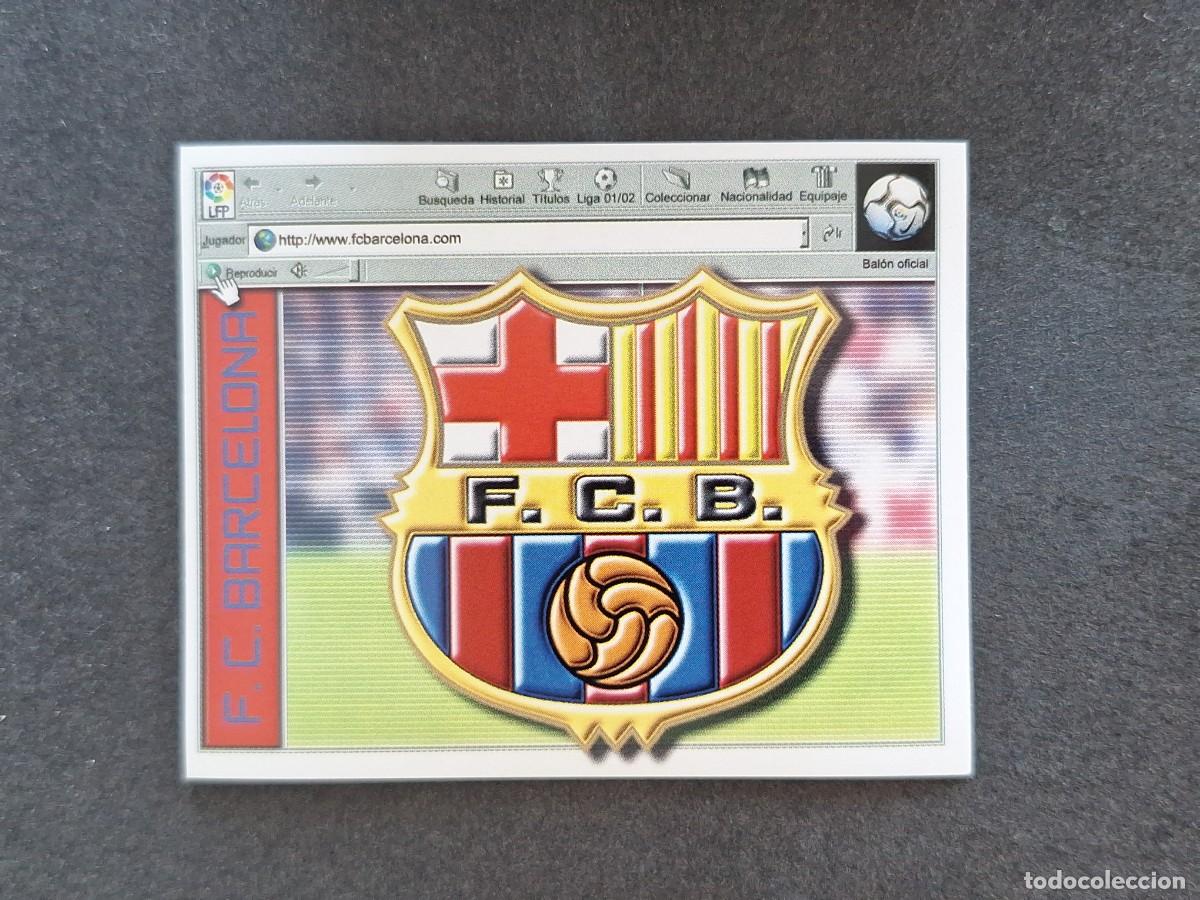 Cromos de f&uacute;tbol: L5 ESCUDO F. C. BARCELONA LIGA ESTE 2001 2002 01 02 NUNCA PEGADO SIN PEGAR