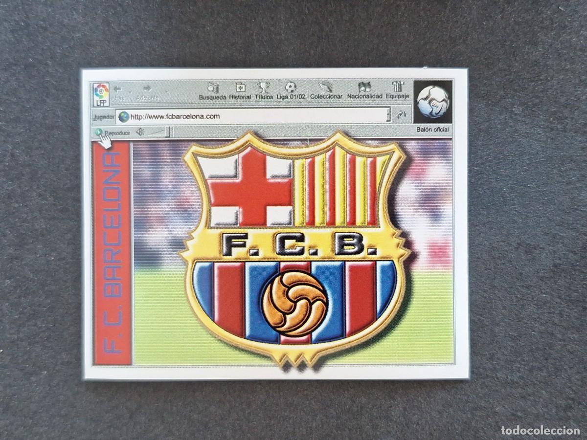 Cromos de f&uacute;tbol: L5 ESCUDO F. C. BARCELONA LIGA ESTE 2001 2002 01 02 NUNCA PEGADO SIN PEGAR