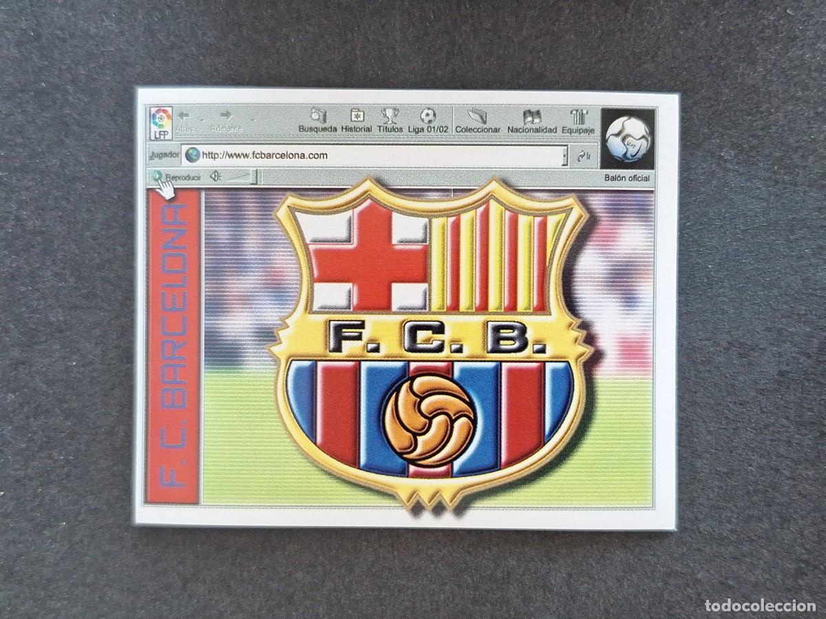 Football Stickers: L5 ESCUDO F. C. BARCELONA LIGA ESTE 2001 2002 01 02 NUNCA PEGADO SIN PEGAR
