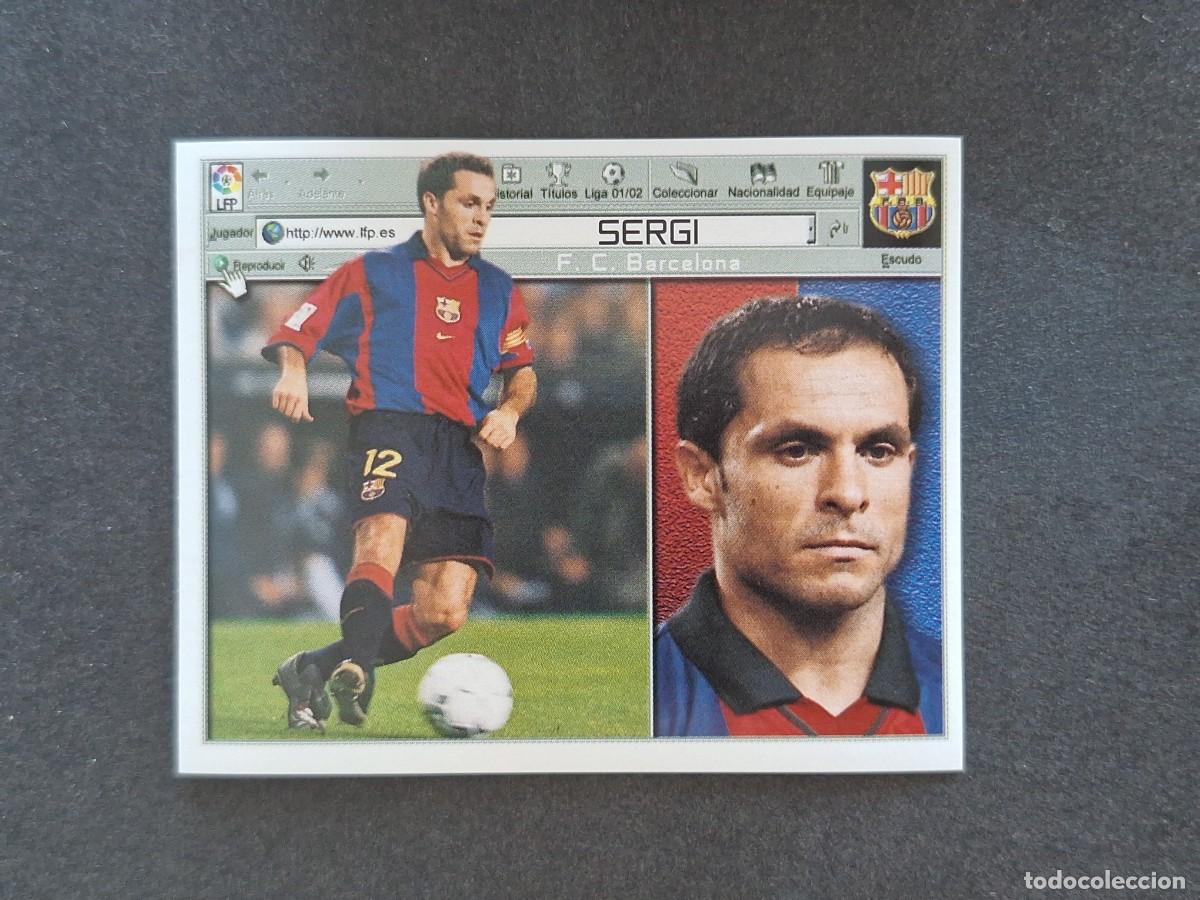 Cromos de f&uacute;tbol: L5 SERGI F. C. BARCELONA LIGA ESTE 2001 2002 01 02 NUNCA PEGADO SIN PEGAR