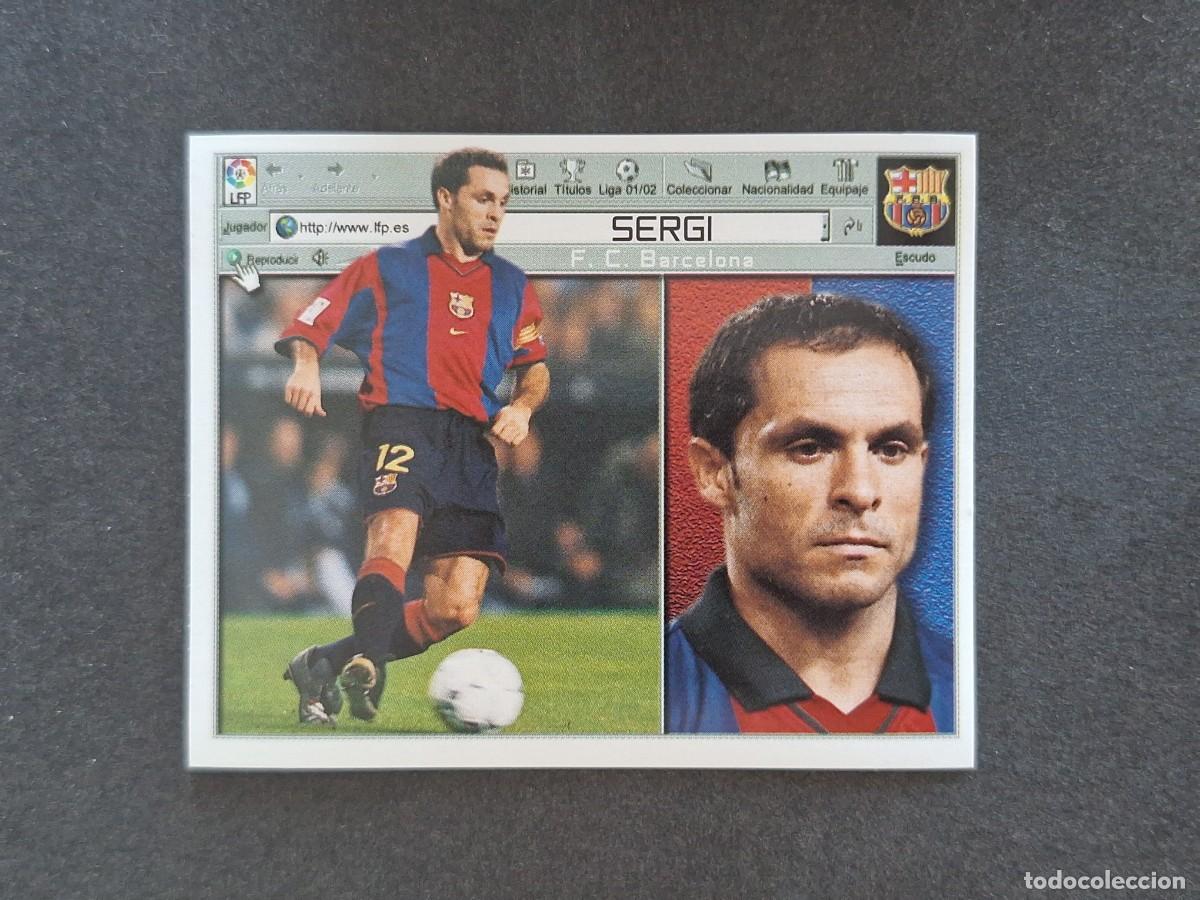 Cromos de f&uacute;tbol: L5 SERGI F. C. BARCELONA LIGA ESTE 2001 2002 01 02 NUNCA PEGADO SIN PEGAR