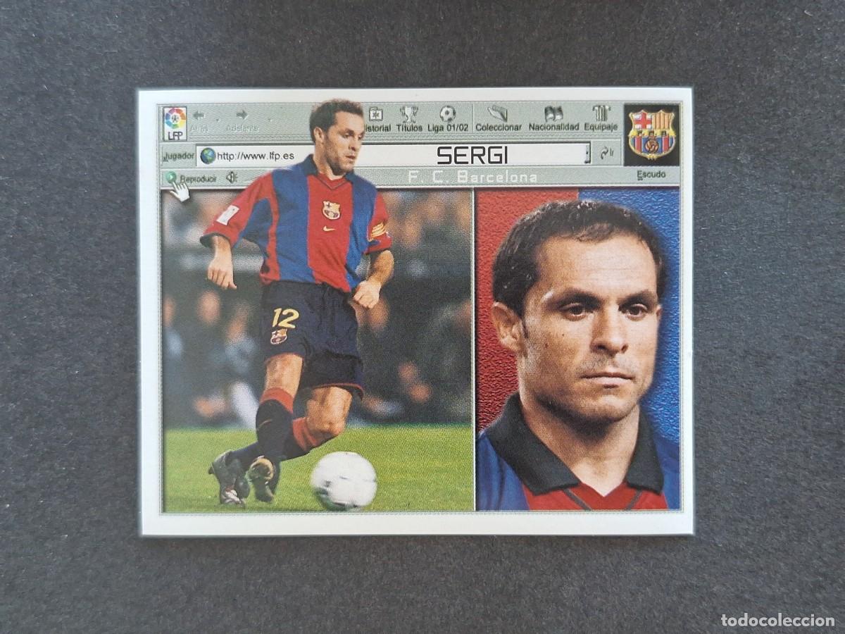 Cromos de f&uacute;tbol: L5 SERGI F. C. BARCELONA LIGA ESTE 2001 2002 01 02 NUNCA PEGADO SIN PEGAR