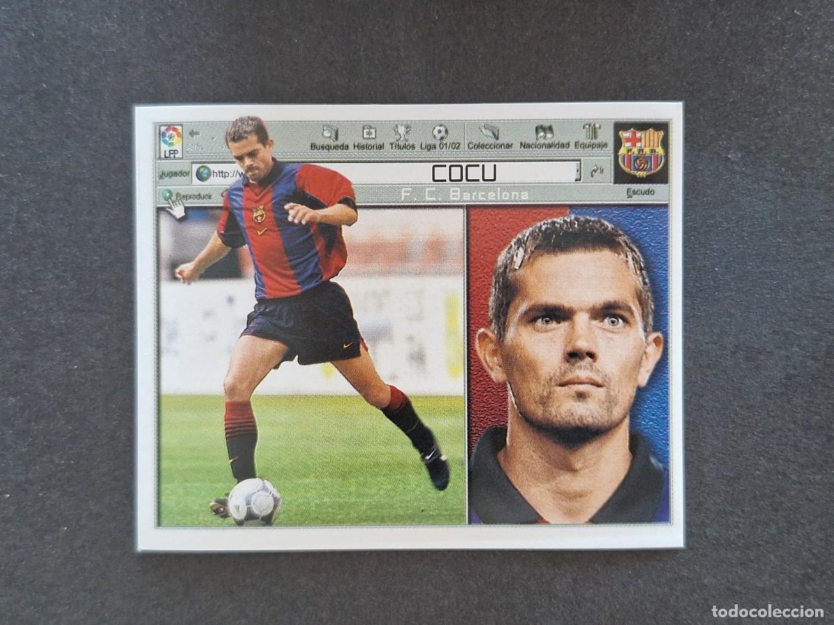Cromos de f&uacute;tbol: L5 COCU F. C. BARCELONA LIGA ESTE 2001 2002 01 02 NUNCA PEGADO SIN PEGAR