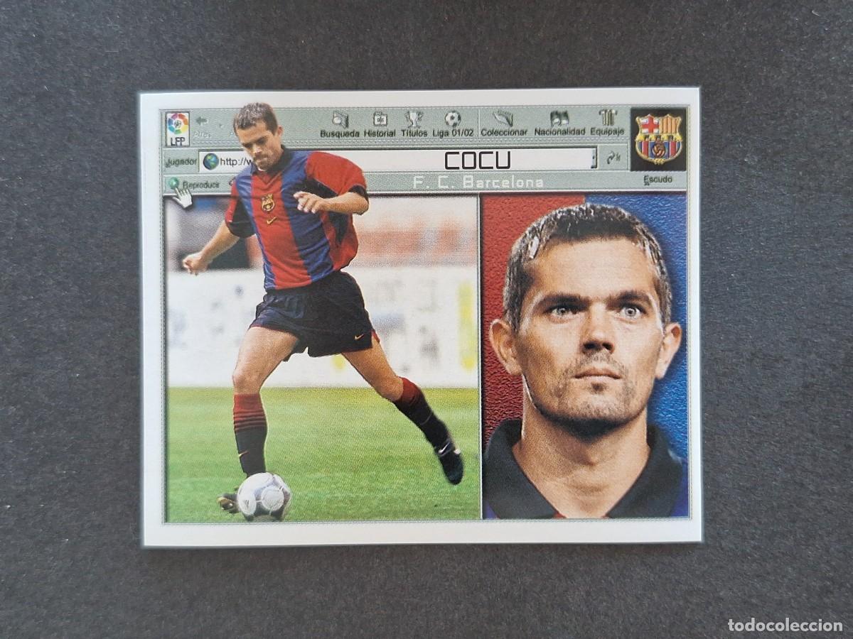 Cromos de f&uacute;tbol: L5 COCU F. C. BARCELONA LIGA ESTE 2001 2002 01 02 NUNCA PEGADO SIN PEGAR