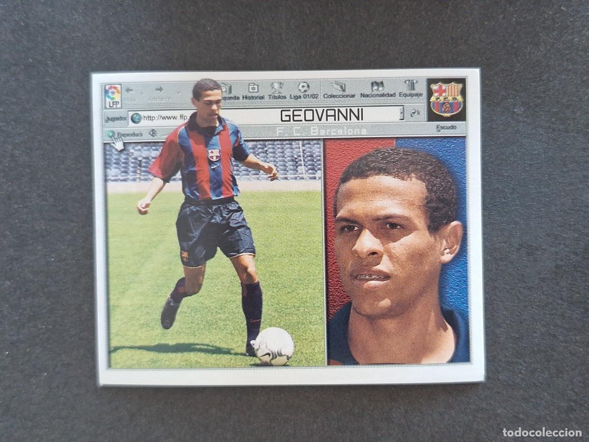 Cromos de f&uacute;tbol: L5 GEOVANNI F. C. BARCELONA LIGA ESTE 2001 2002 01 02 NUNCA PEGADO SIN PEGAR
