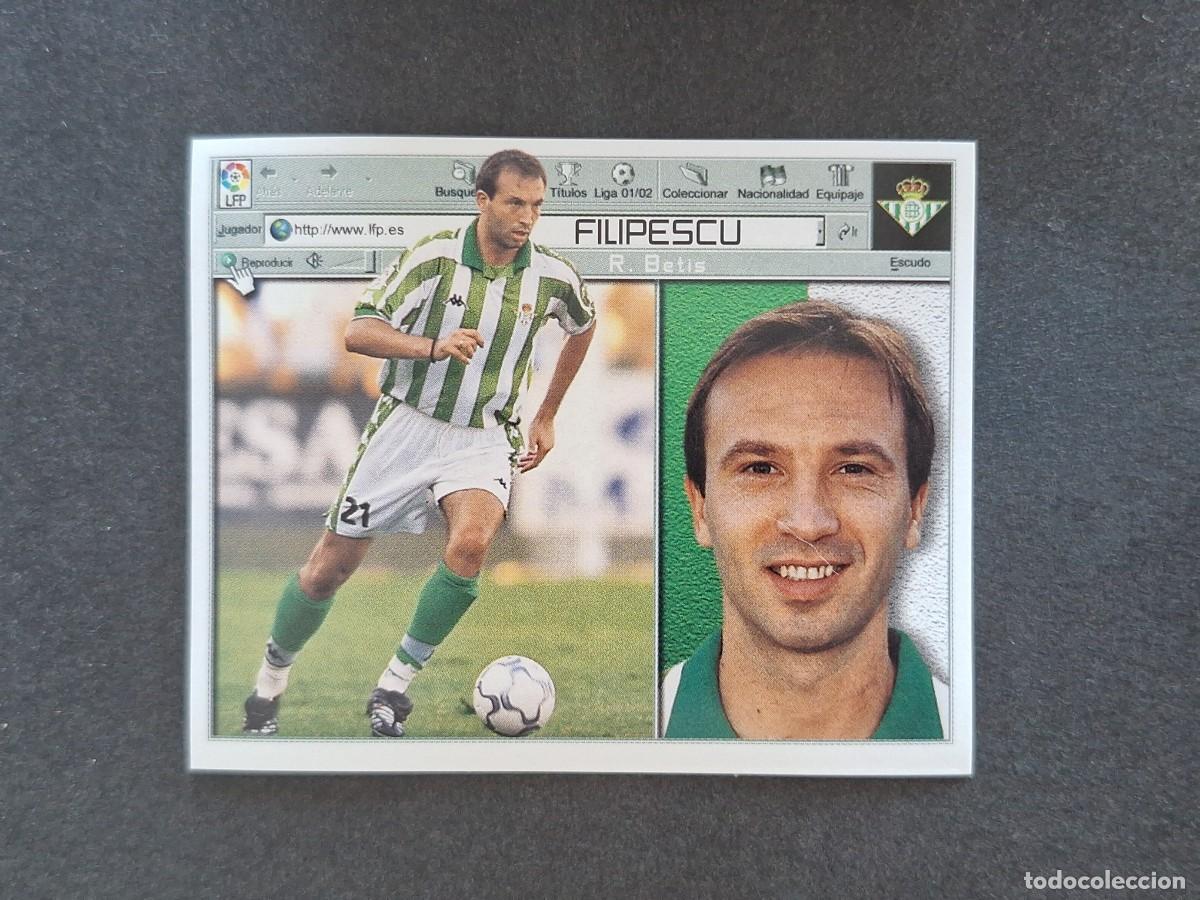 Cromos de f&uacute;tbol: L5 FILIPESCU REAL BETIS BALOMPIE LIGA ESTE 2001 2002 01 02 NUNCA PEGADO SIN PEGAR