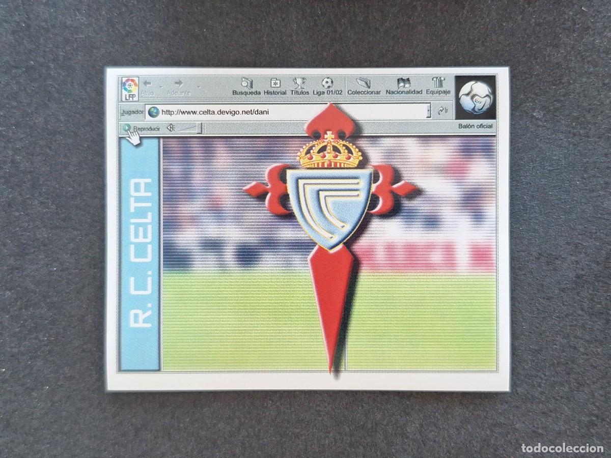 Cromos de f&uacute;tbol: L5 ESCUDO CELTA DE VIGO LIGA ESTE 2001 2002 01 02 NUNCA PEGADO SIN PEGAR