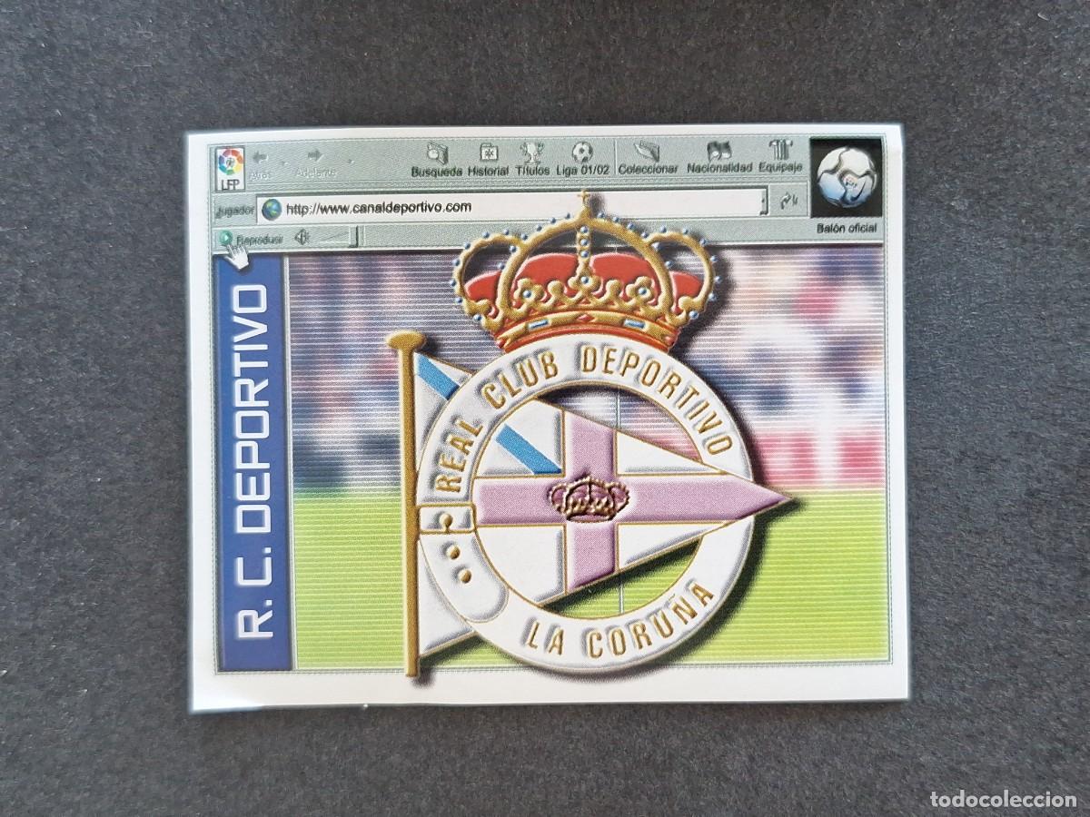 Cromos de f&uacute;tbol: L5 ESCUDO DEPORTIVO DE LA CORU&Ntilde;A LIGA ESTE 2001 2002 01 02 NUNCA PEGADO SIN PEGAR