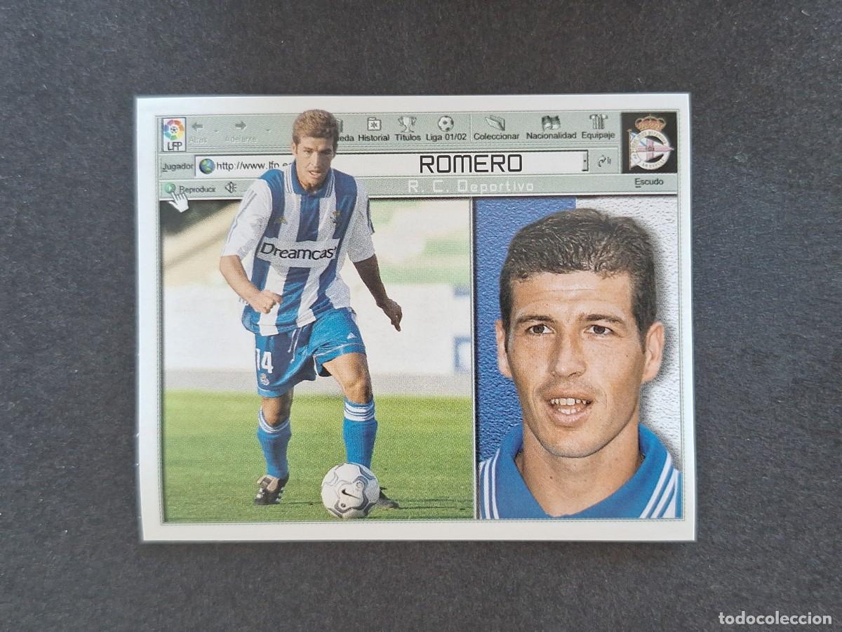 Cromos de f&uacute;tbol: L5 ROMERO DEPORTIVO DE LA CORU&Ntilde;A LIGA ESTE 2001 2002 01 02 NUNCA PEGADO SIN PEGAR