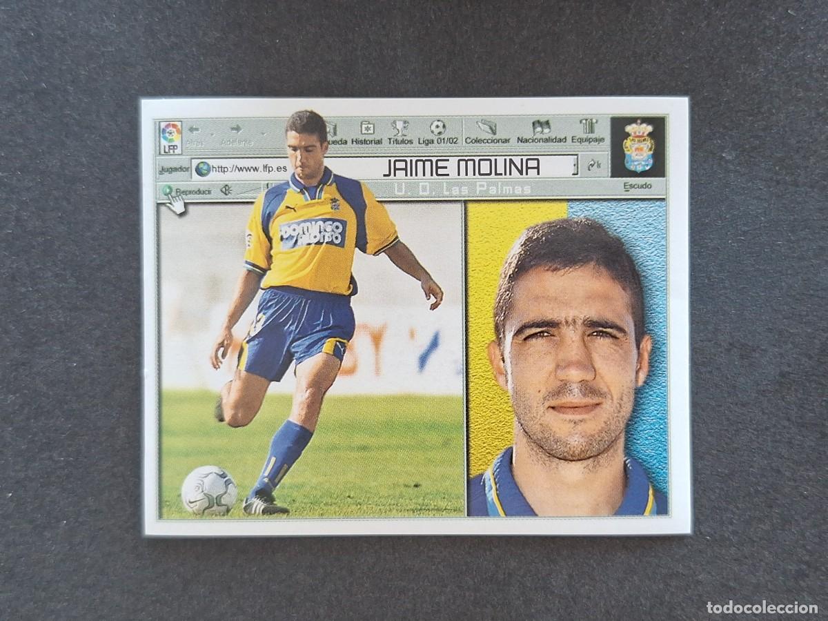 Cromos de f&uacute;tbol: L5 JAIME MOLINA U. D. LAS PALMAS LIGA ESTE 2001 2002 01 02 NUNCA PEGADO SIN PEGAR