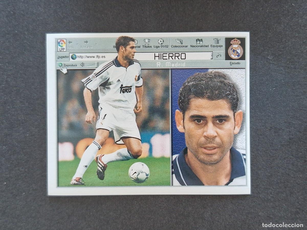 Cromos de f&uacute;tbol: L5 HIERRO REAL MADRID LIGA ESTE 2001 2002 01 02 NUNCA PEGADO SIN PEGAR