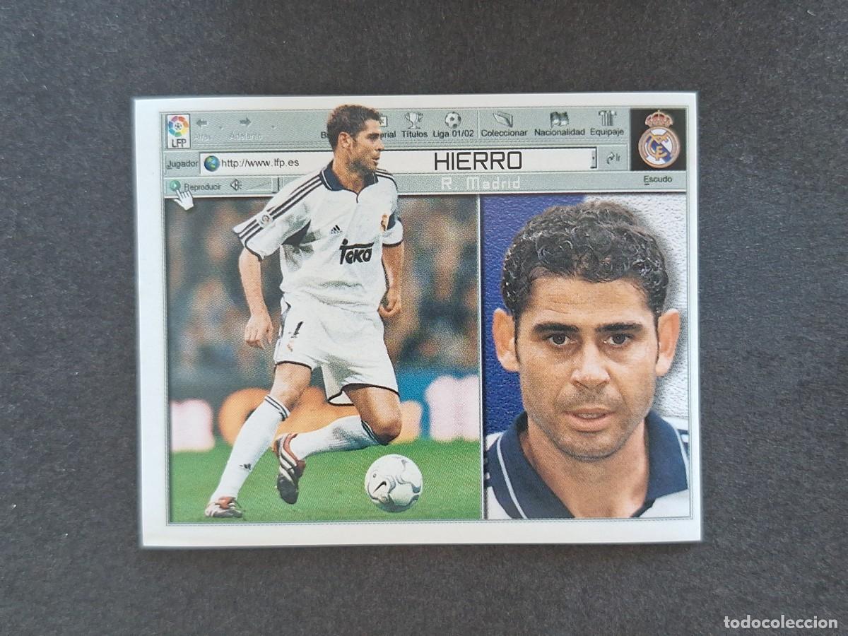 Cromos de f&uacute;tbol: L5 HIERRO REAL MADRID LIGA ESTE 2001 2002 01 02 NUNCA PEGADO SIN PEGAR