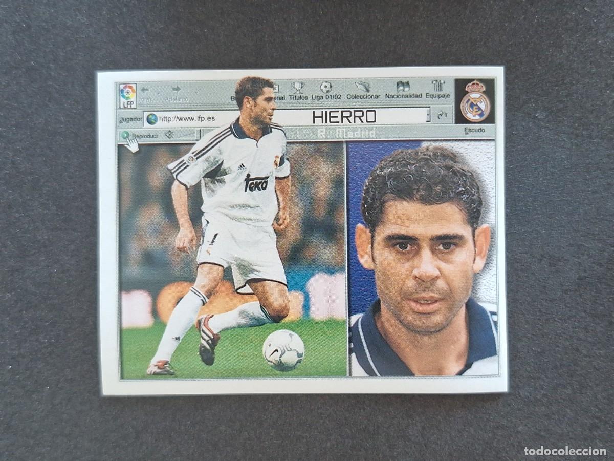 Cromos de f&uacute;tbol: L5 HIERRO REAL MADRID LIGA ESTE 2001 2002 01 02 NUNCA PEGADO SIN PEGAR