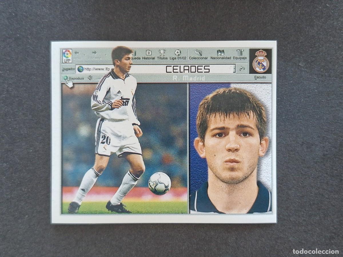 Cromos de f&uacute;tbol: L5 CELADES REAL MADRID LIGA ESTE 2001 2002 01 02 NUNCA PEGADO SIN PEGAR