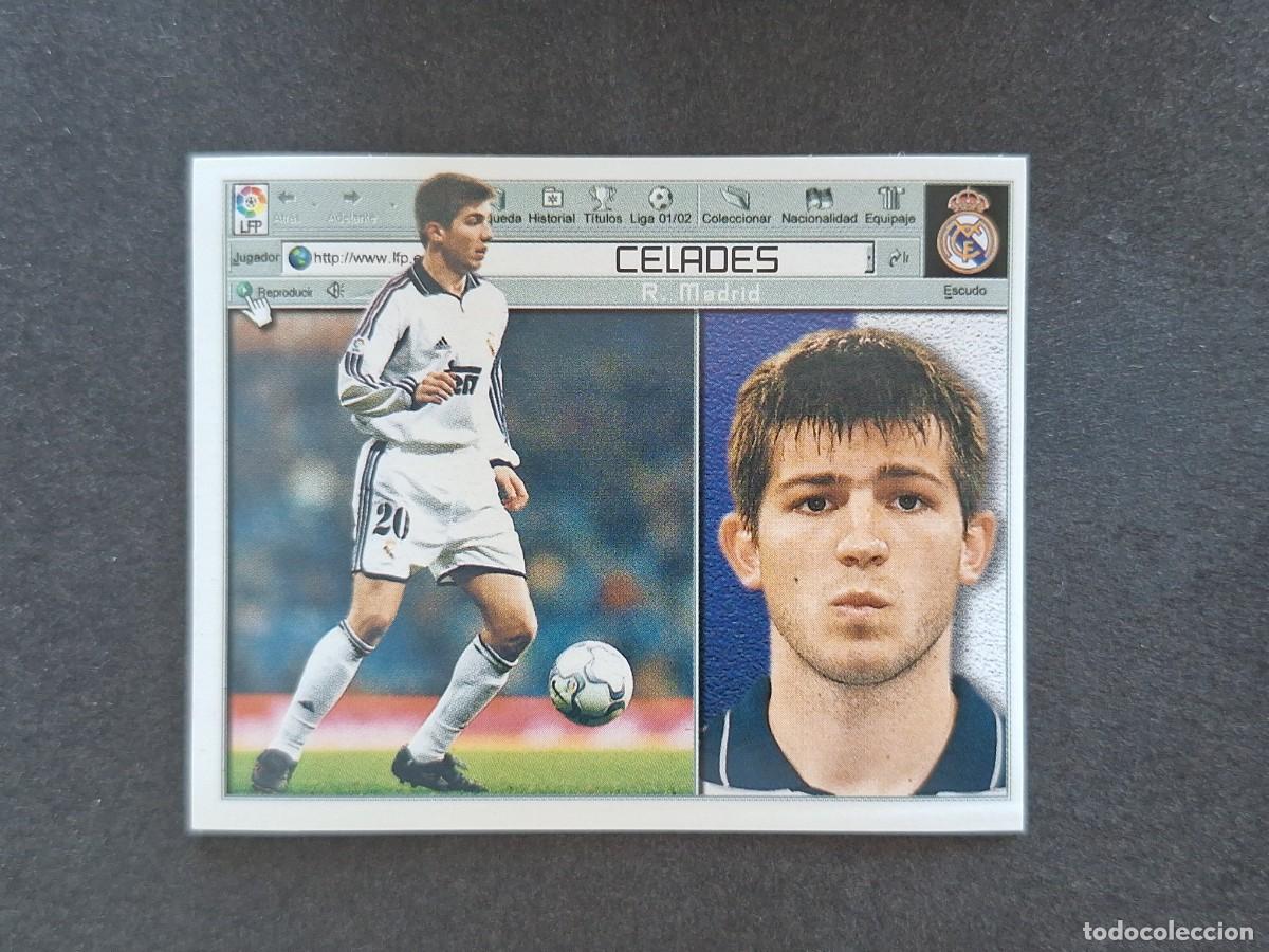 Cromos de f&uacute;tbol: L5 CELADES REAL MADRID LIGA ESTE 2001 2002 01 02 NUNCA PEGADO SIN PEGAR