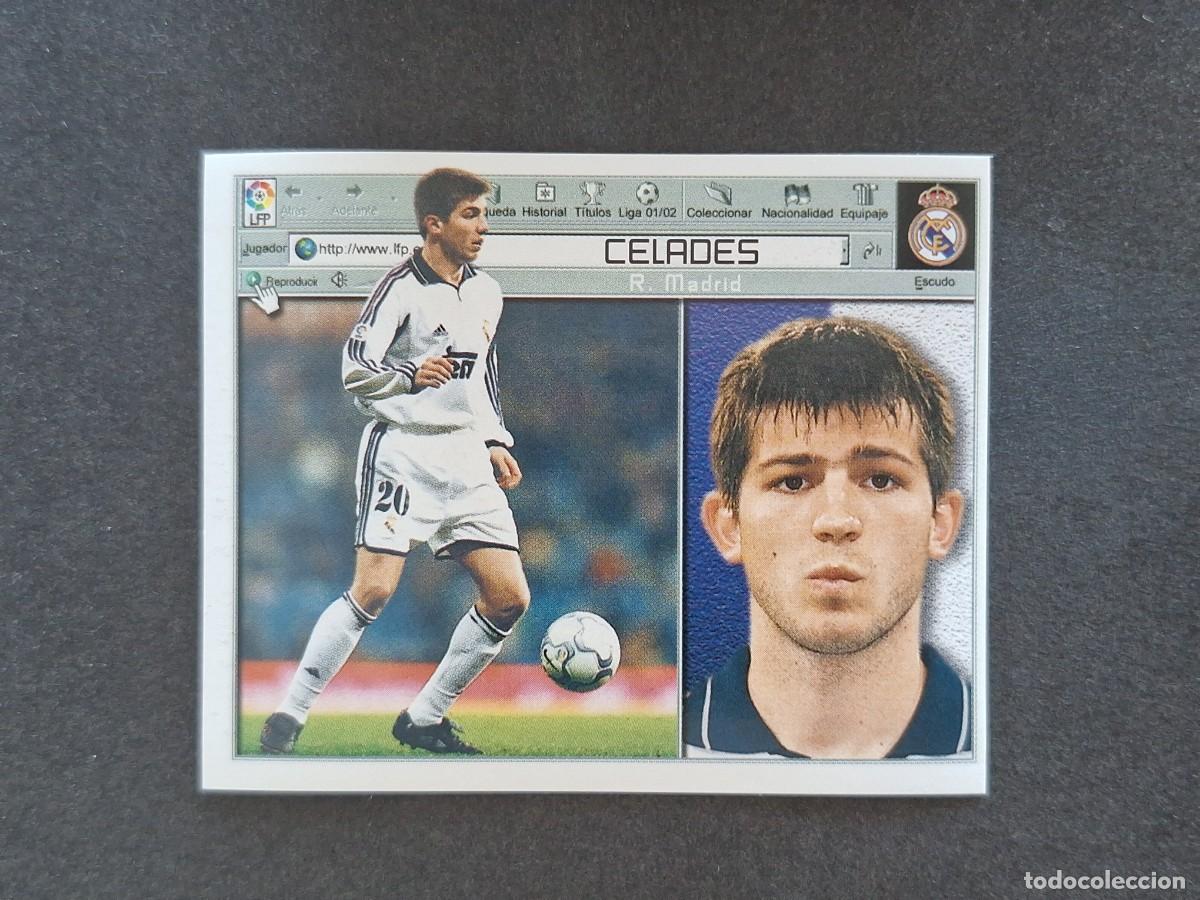 Cromos de f&uacute;tbol: L5 CELADES REAL MADRID LIGA ESTE 2001 2002 01 02 NUNCA PEGADO SIN PEGAR