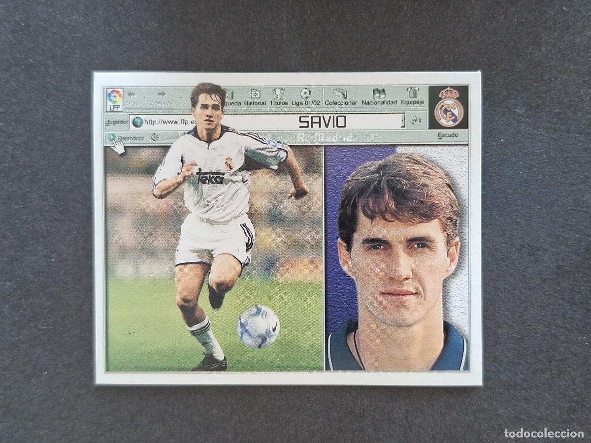 Cromos de f&uacute;tbol: L5 SAVIO REAL MADRID LIGA ESTE 2001 2002 01 02 NUNCA PEGADO SIN PEGAR
