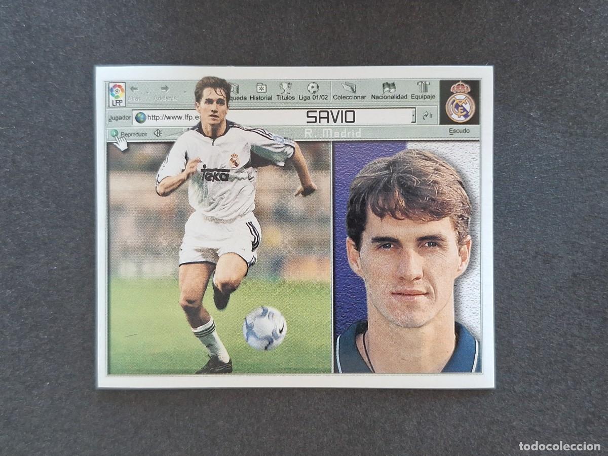 Cromos de f&uacute;tbol: L5 SAVIO REAL MADRID LIGA ESTE 2001 2002 01 02 NUNCA PEGADO SIN PEGAR