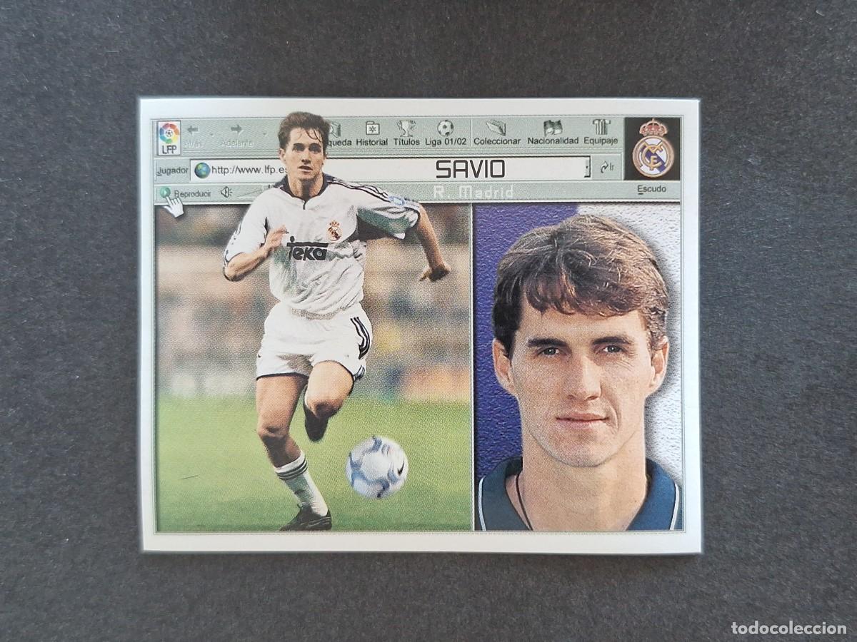 Cromos de f&uacute;tbol: L5 SAVIO REAL MADRID LIGA ESTE 2001 2002 01 02 NUNCA PEGADO SIN PEGAR