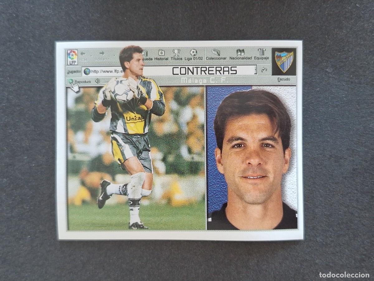 Cromos de f&uacute;tbol: L5 CONTRERAS MALAGA C. F. LIGA ESTE 2001 2002 01 02 NUNCA PEGADO SIN PEGAR