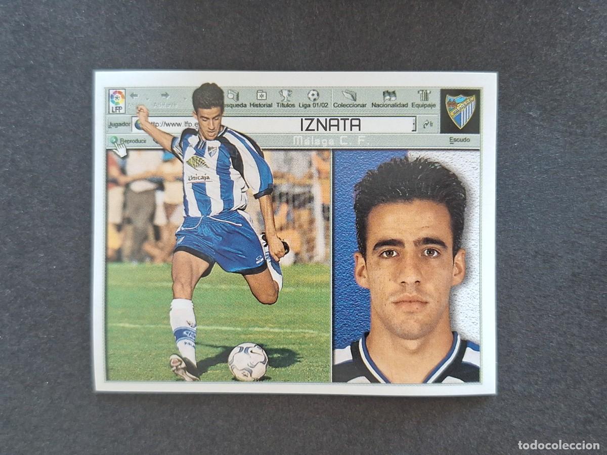 Cromos de f&uacute;tbol: L5 IZNATA MALAGA C. F. LIGA ESTE 2001 2002 01 02 NUNCA PEGADO SIN PEGAR
