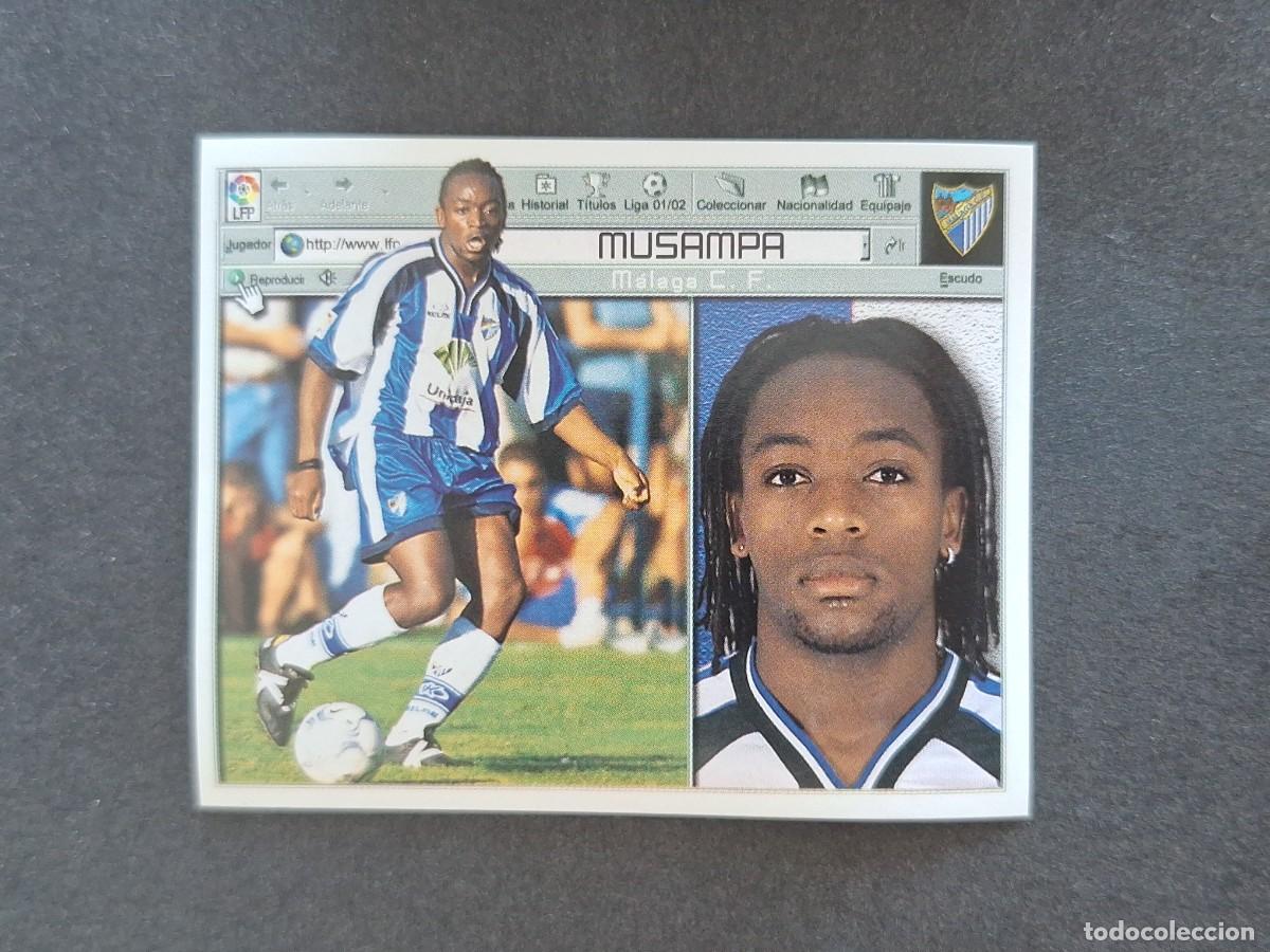 Cromos de f&uacute;tbol: L5 MUSAMPA MALAGA C. F. LIGA ESTE 2001 2002 01 02 NUNCA PEGADO SIN PEGAR