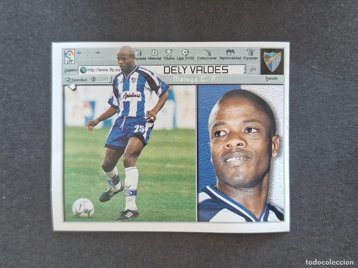 Cromos de f&uacute;tbol: L5 DELY VALDES MALAGA C. F. LIGA ESTE 2001 2002 01 02 NUNCA PEGADO SIN PEGAR